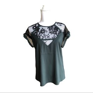 Express Green Lace Top